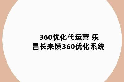 360优化代运营 乐昌长来镇360优化系统